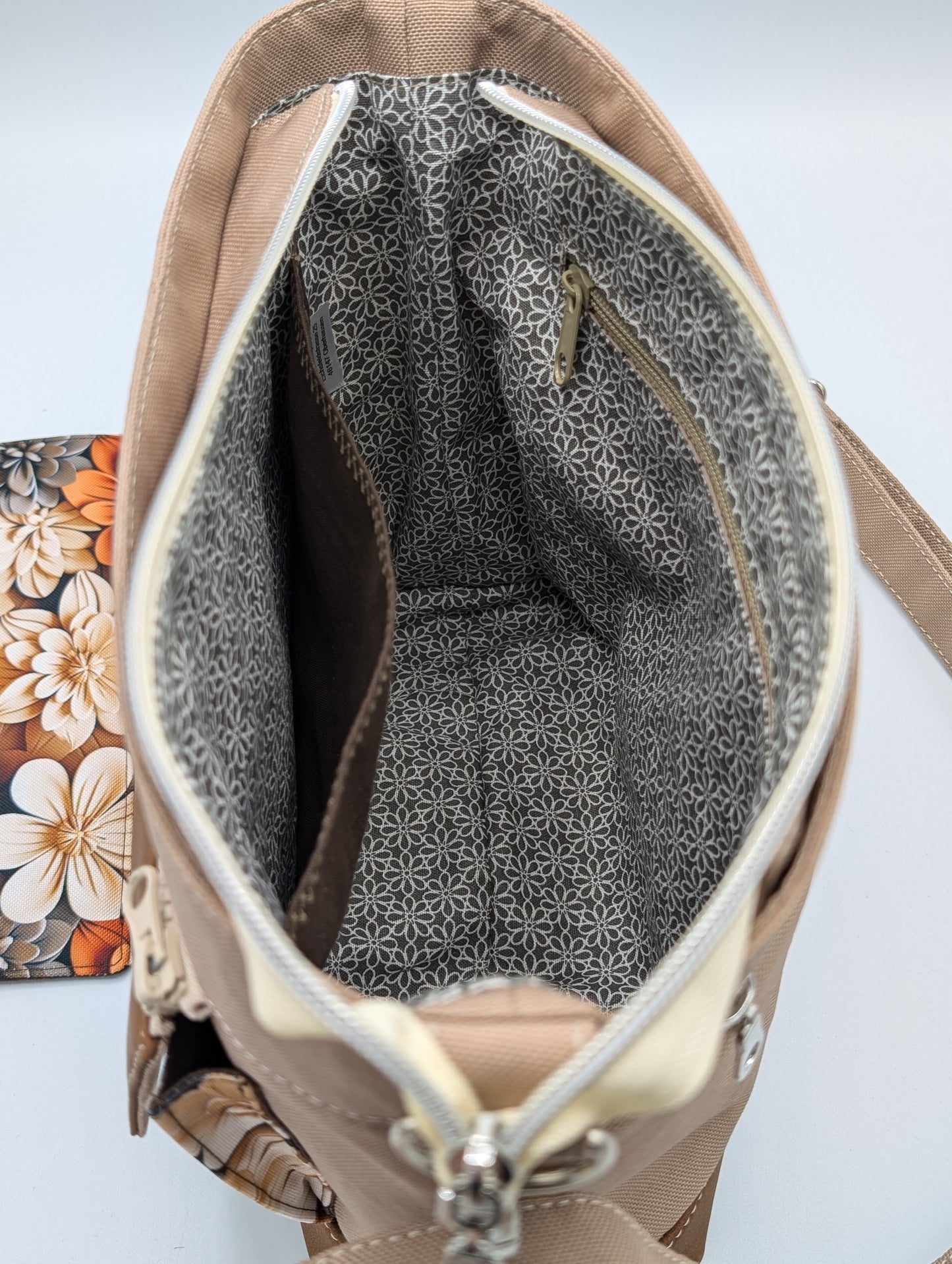 Handtasche "3D Blumen" mit Wechselklappe
