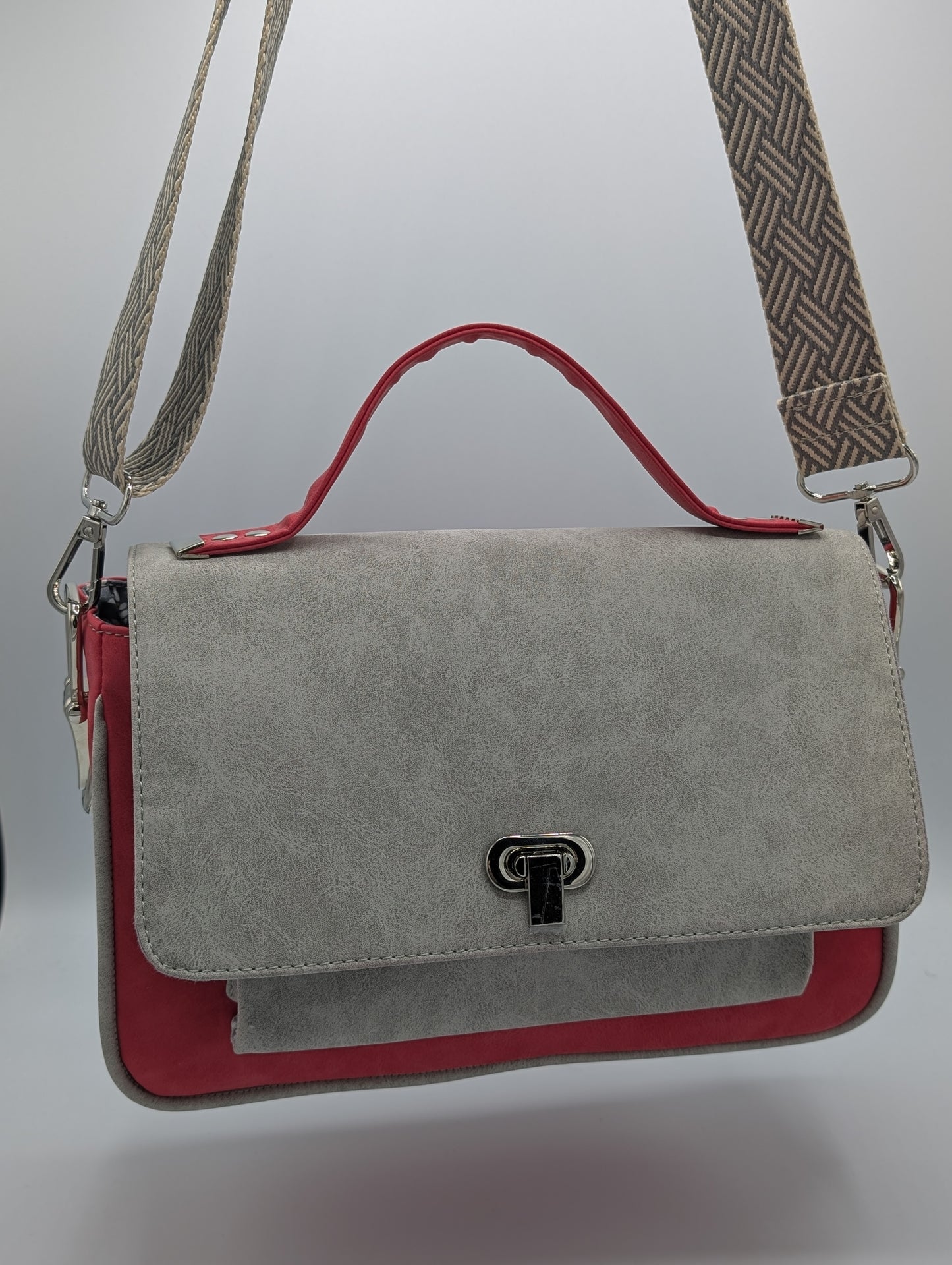 Fashion Bag "Nanii" Grau/Rot