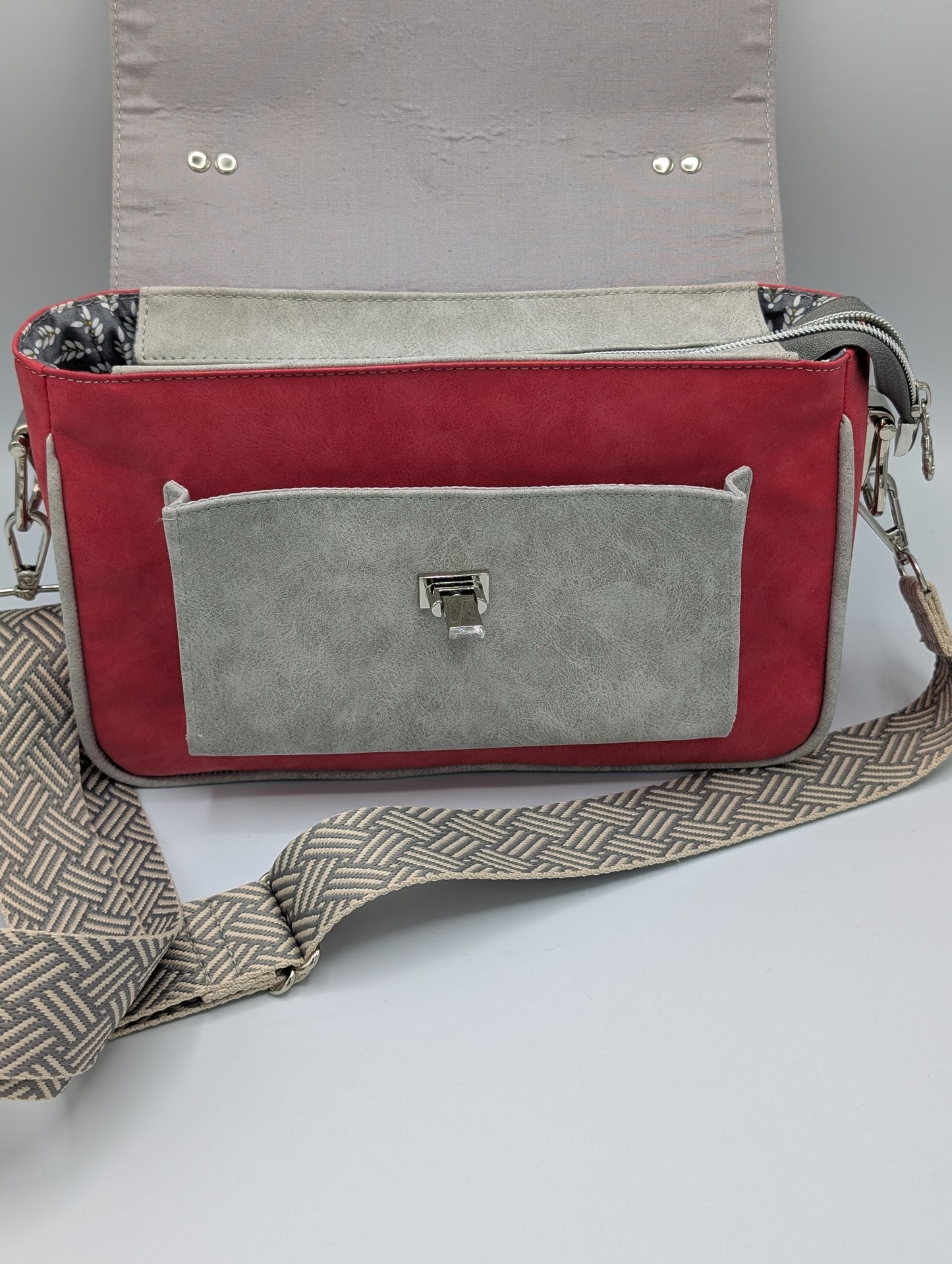 Fashion Bag "Nanii" Grau/Rot