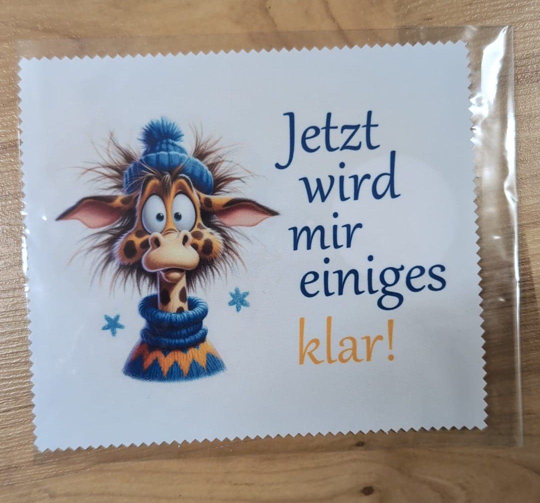 Brillenputztuch "Giraffe-Jetzt wird mir einiges klar"