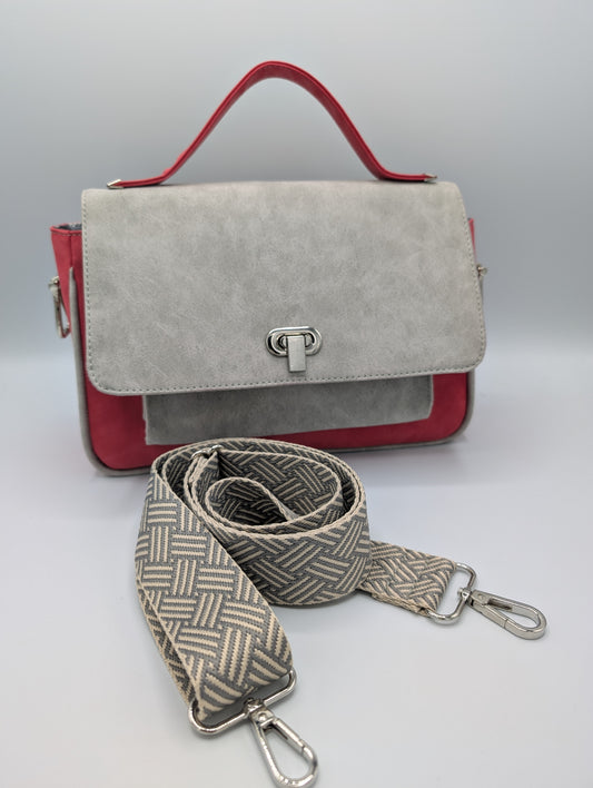 Fashion Bag "Nanii" Grau/Rot