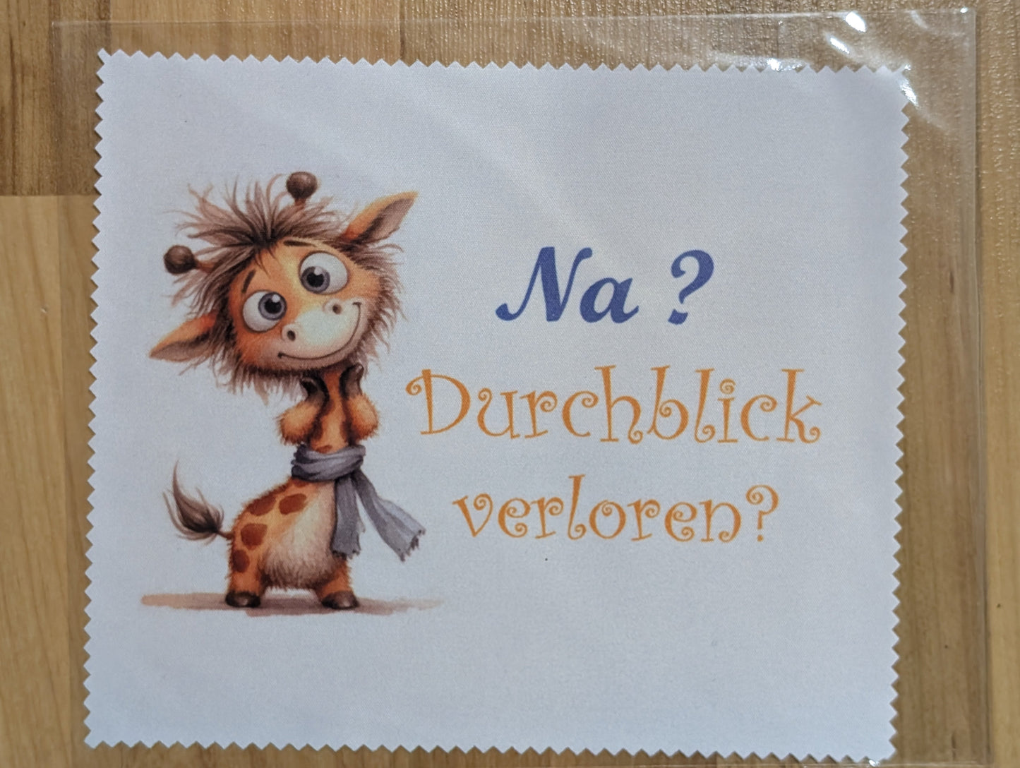 Brillenputztuch "Giraffe - Na? Durchblick verloren?