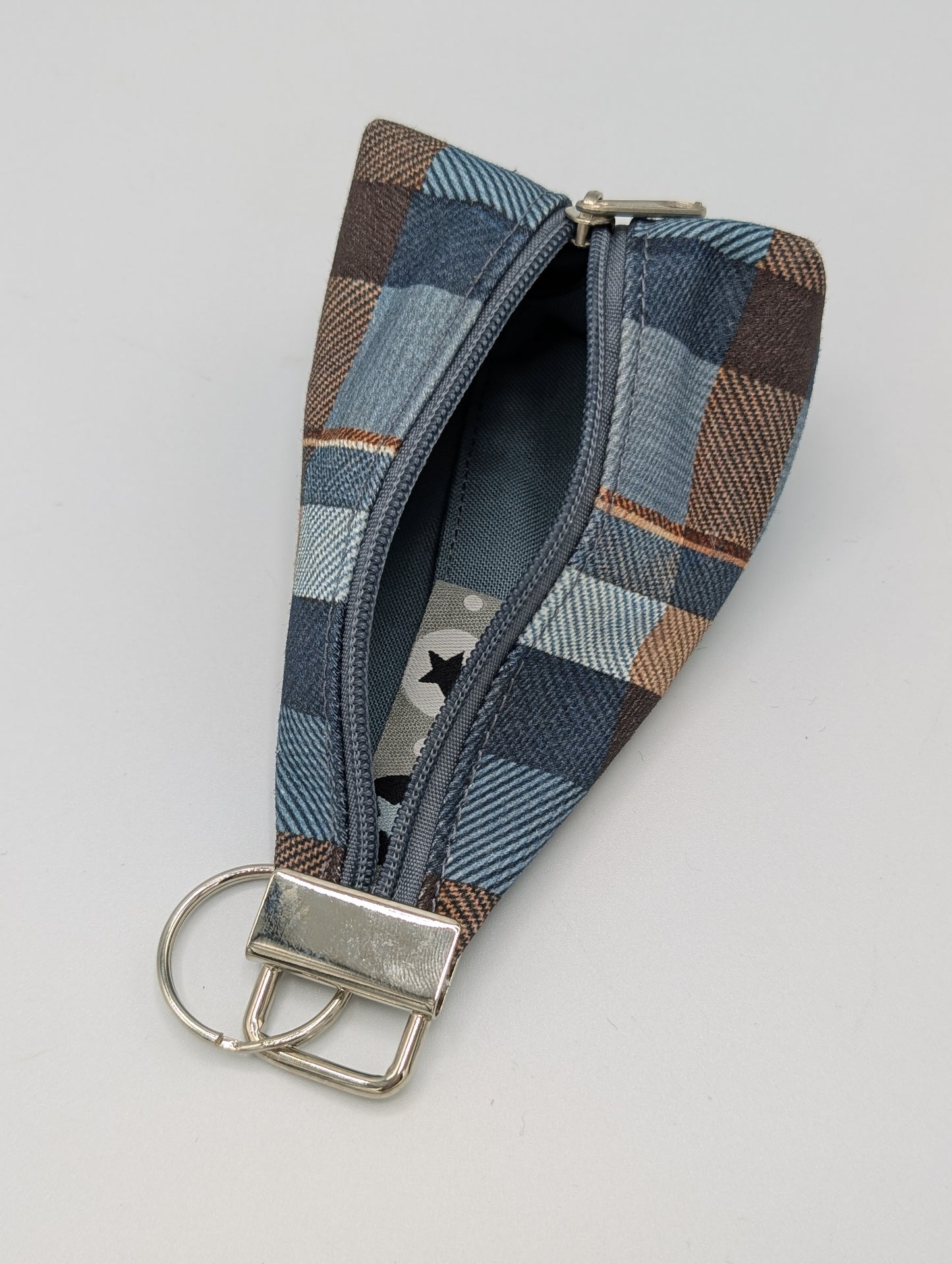 Schlüsseltäschchen /Taschenbaumler "blaues Karo"