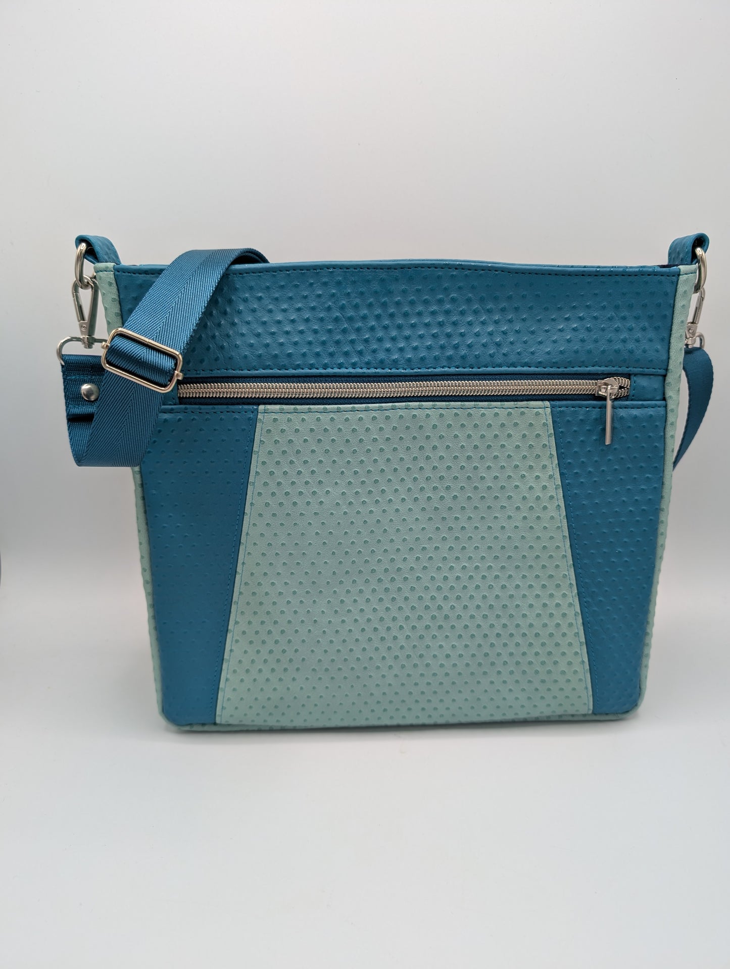 Edle Crossbody-/Handtasche in zwei Türkis-Tönen