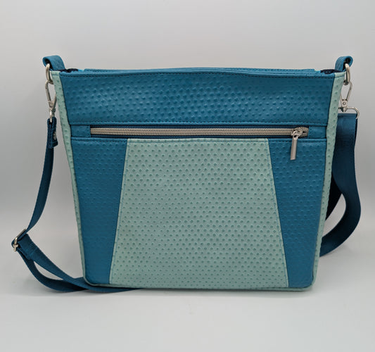 Edle Crossbody-/Handtasche in zwei Türkis-Tönen