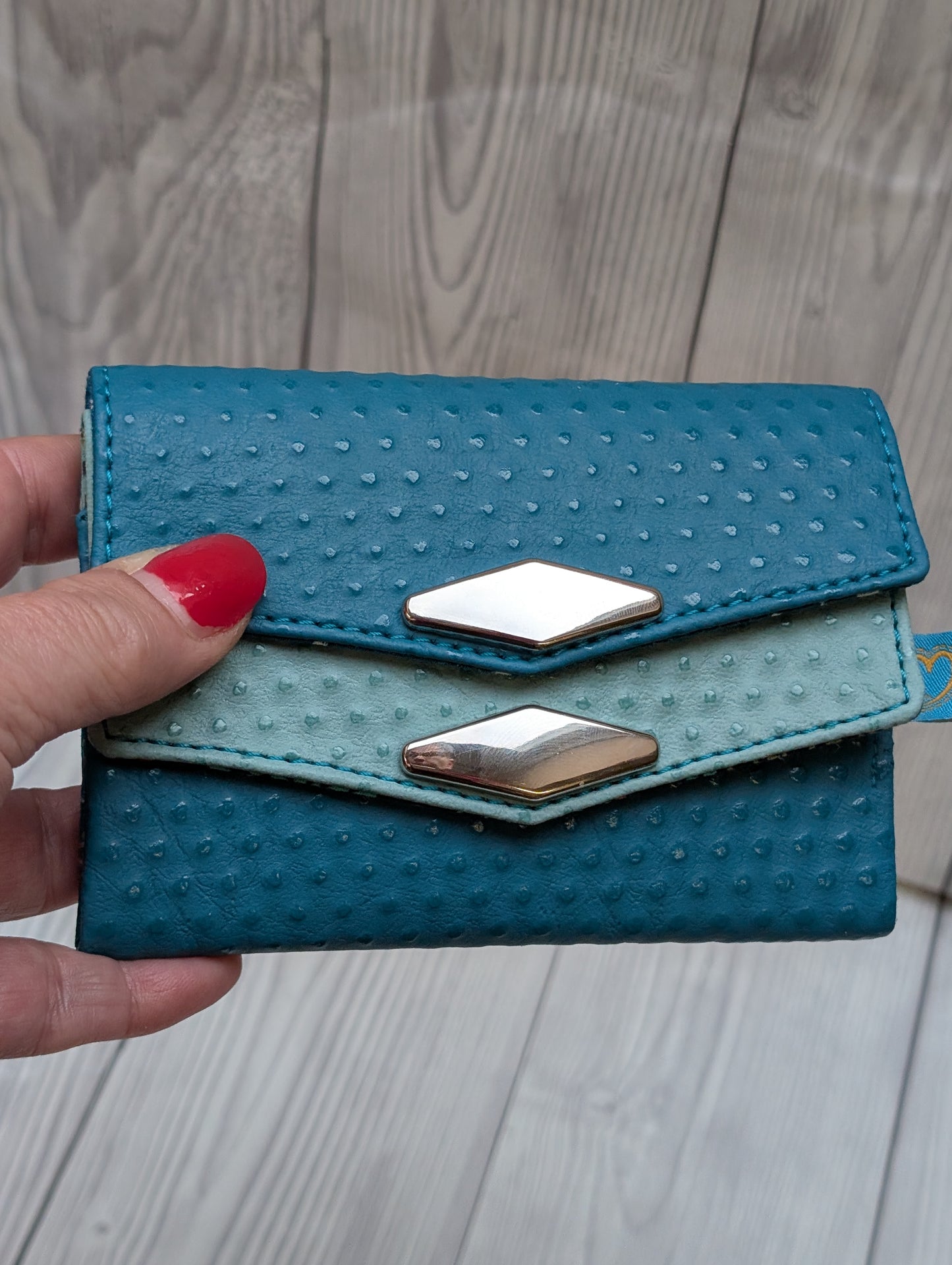Kleines kompaktes Portemonnaie türkis