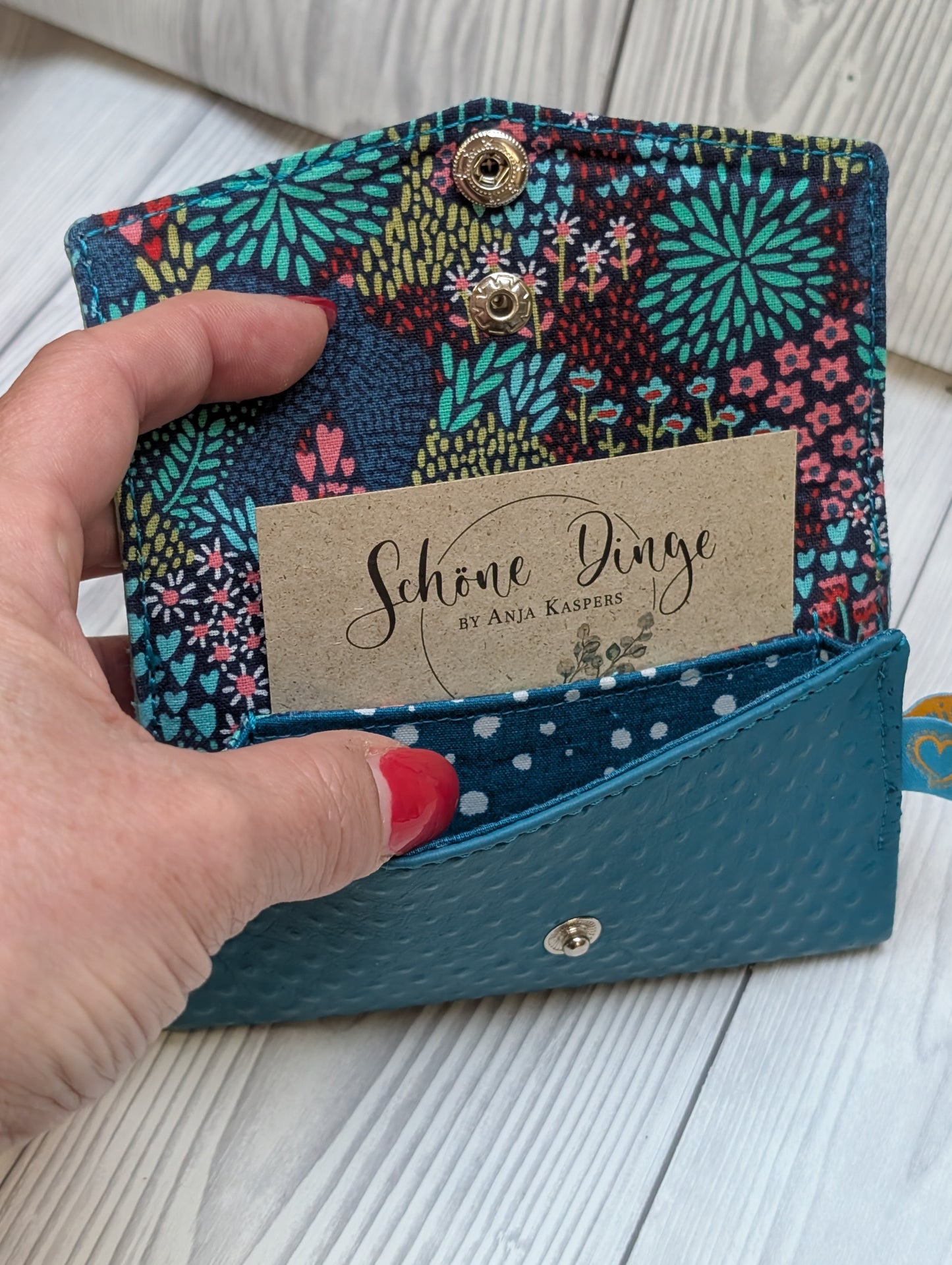 Kleines kompaktes Portemonnaie türkis