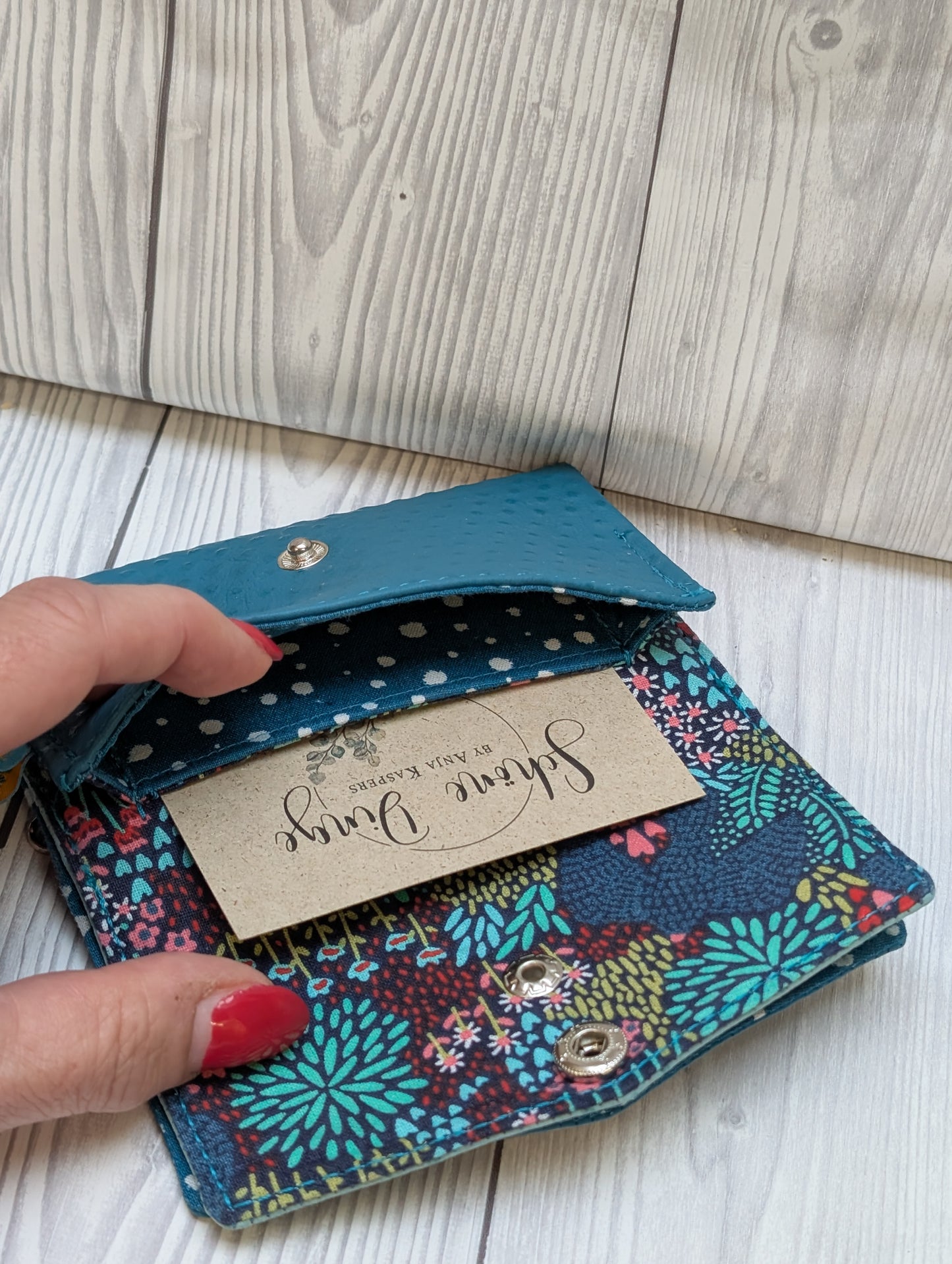 Kleines kompaktes Portemonnaie türkis