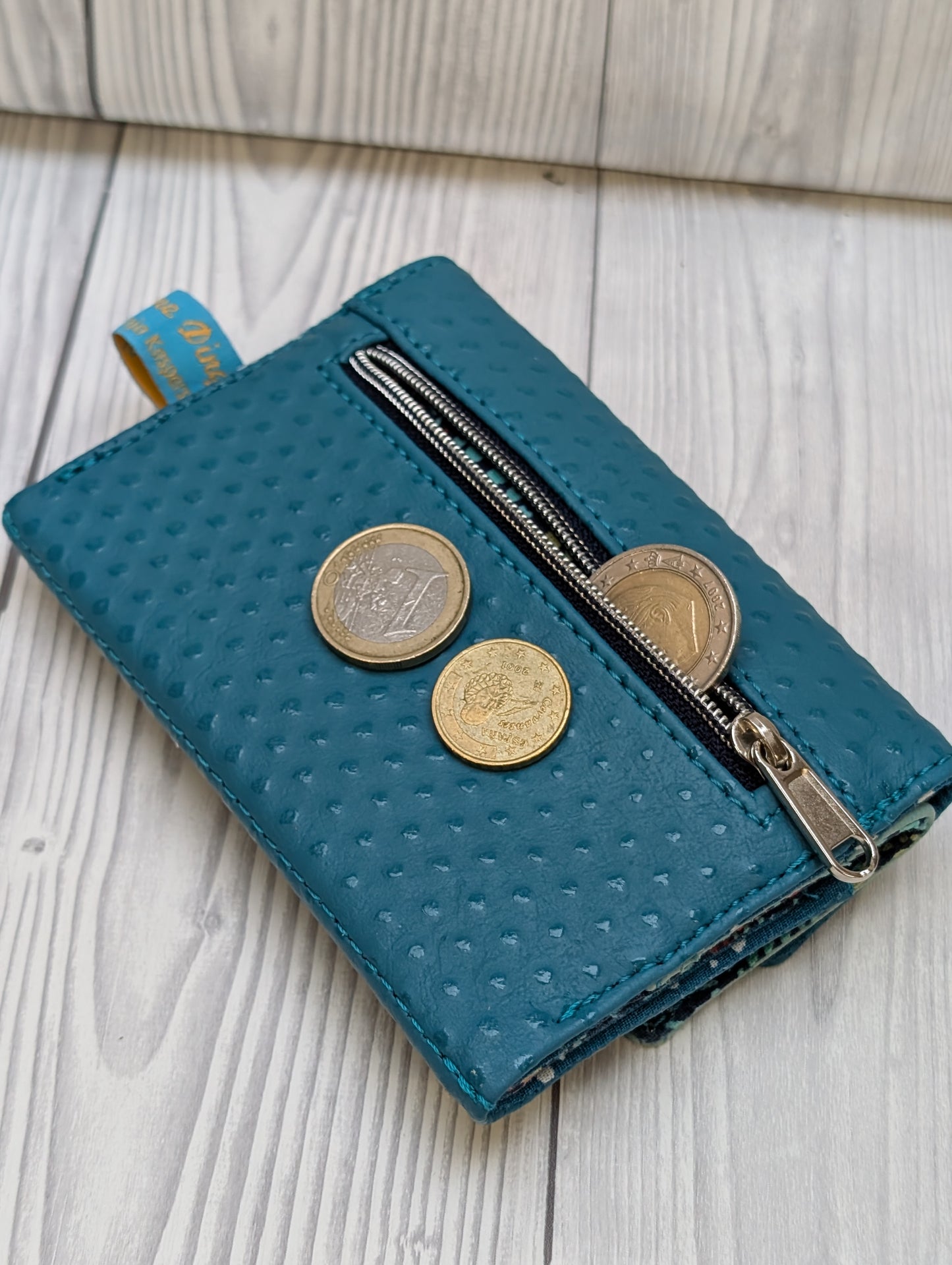 Kleines kompaktes Portemonnaie türkis