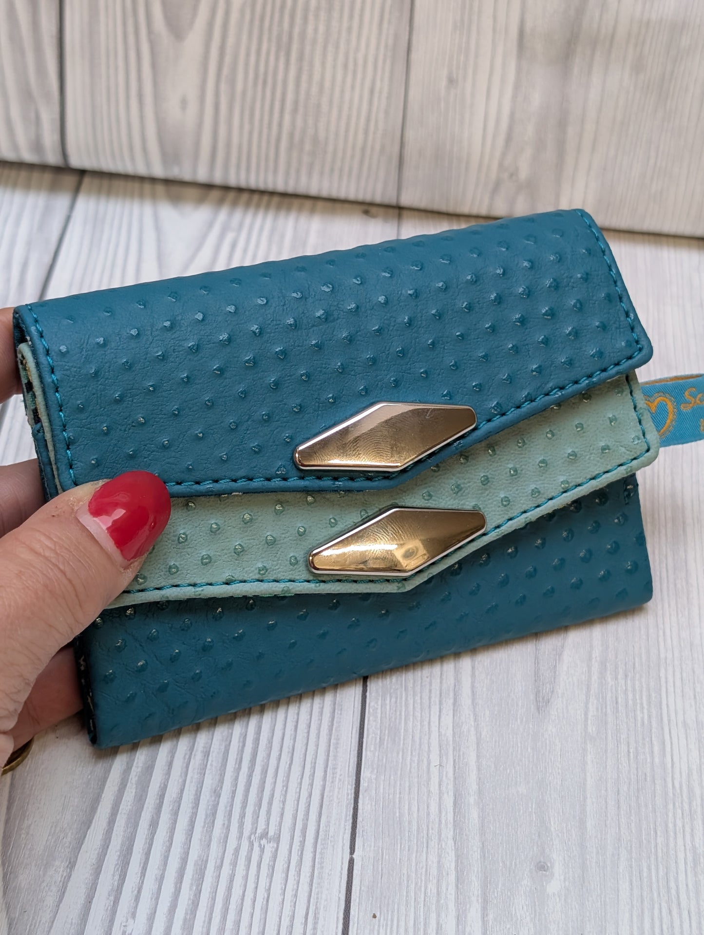 Kleines kompaktes Portemonnaie türkis