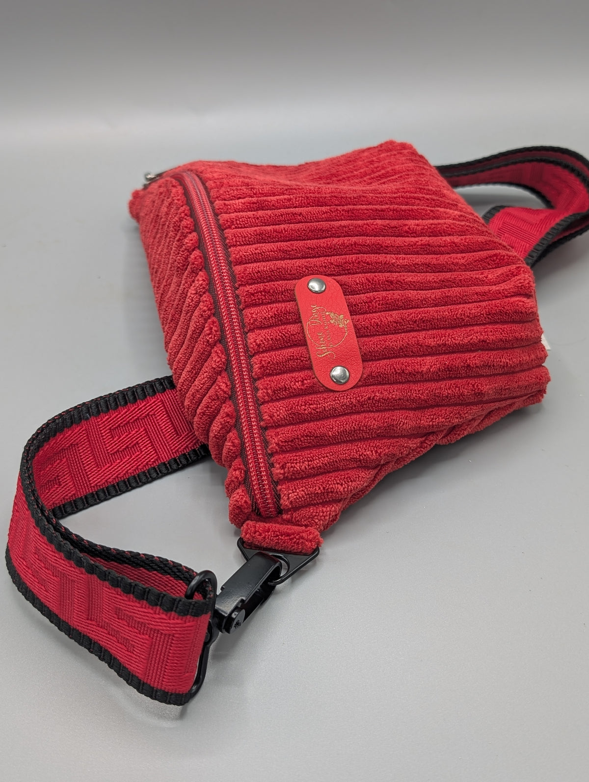 Bauchtasche/Crossbag "Rot/Schwarz"