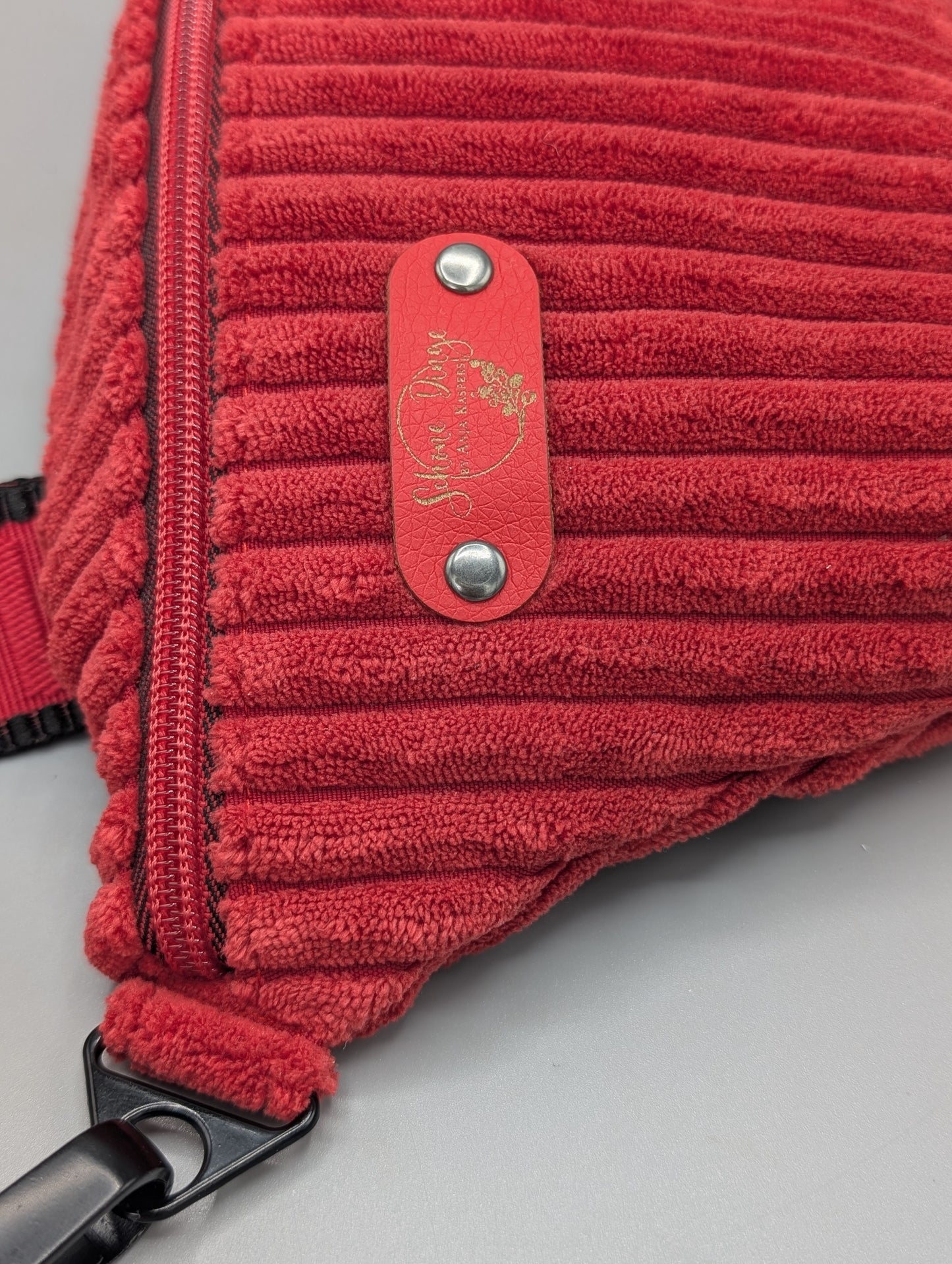 Bauchtasche/Crossbag "Rot/Schwarz"