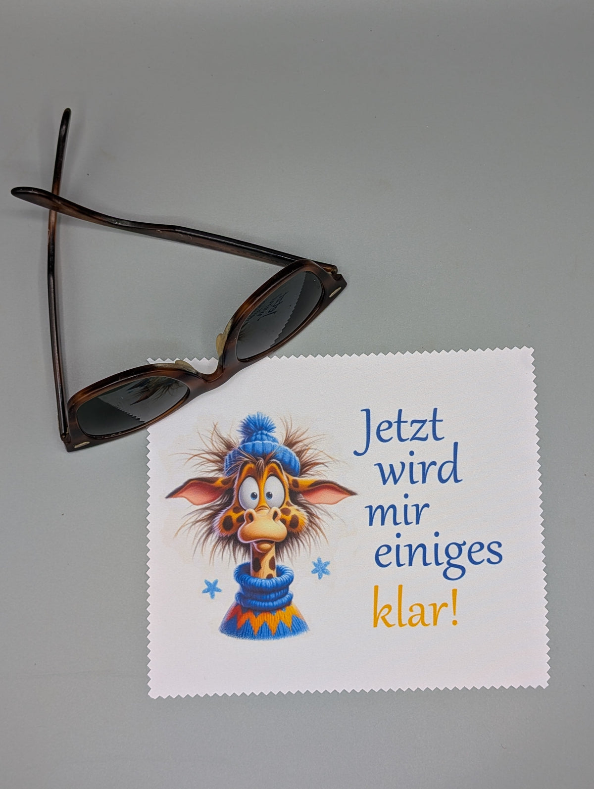 Brillenputztuch "Giraffe-Jetzt wird mir einiges klar"